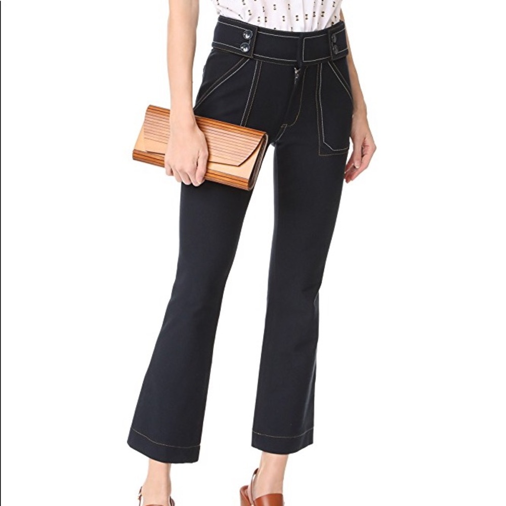 Derek Lam 10 Crosby High Rise Cropped Flares Pants